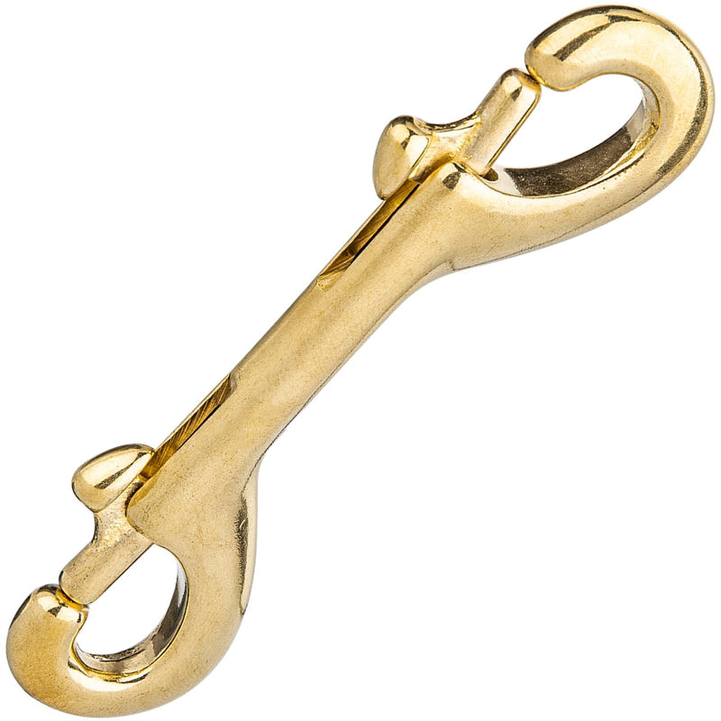 Solid Brass Double Ended Bolt Snap Hook, Marine Grade Double End Scuba Diving Clips, Heavy Duty Trigger Chain Clip Key Holder for Pet Feed Bucket Hammock Horse Tack (2-Pack) (100mm) 100mm