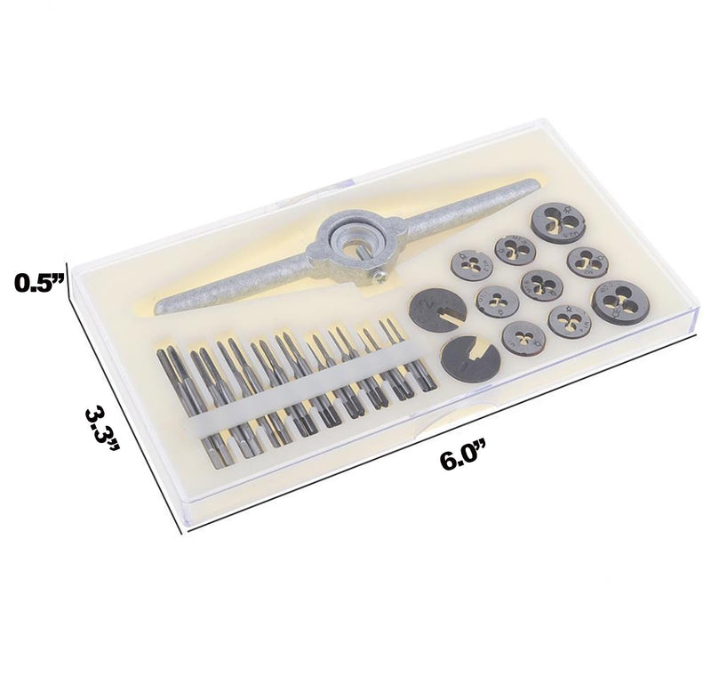 Generic 31PCS Mini Metric Tap and Die Set, HSS, M1.0-M2.5, with Wrench, Tap Sleeve, Storage Box