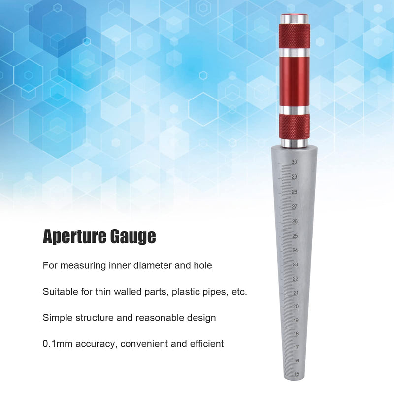 Aperture Gauge Conical Feeler Ruler Stainless Steel Inner Diameter Measuring Tool Tapered Ruler Digital Aperture Gauge 15‑30mm