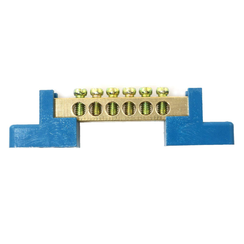 RLECS 2pcs Terminal Bus Bar Terminal Block Brass Wire Screw Terminal Grounding Strip Bus Bar Block