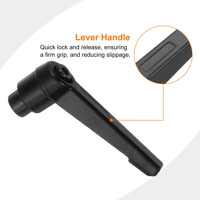 uxcell 2Pcs M5 Adjustable Knobs Handle Female Thread Push Button Ratchet Quick Release Locking Rotating Bolt for Lathe Machinery, Black