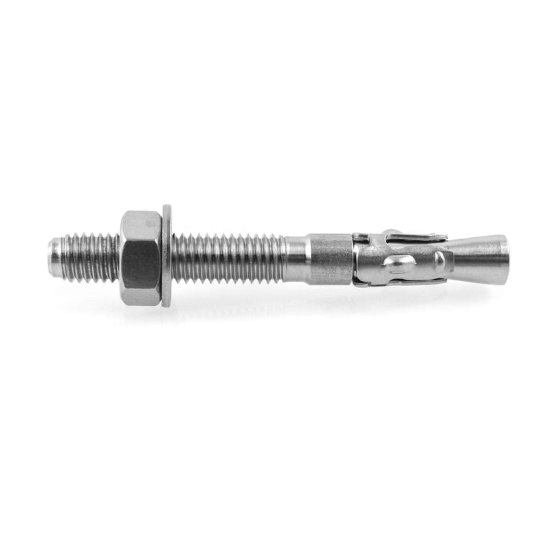 QWORK 10 Pack 5/16" X 2-3/4" 316 Stainless Steel Wedge Anchor for Office, Garage, Marine 5/16" X 2-3/4"