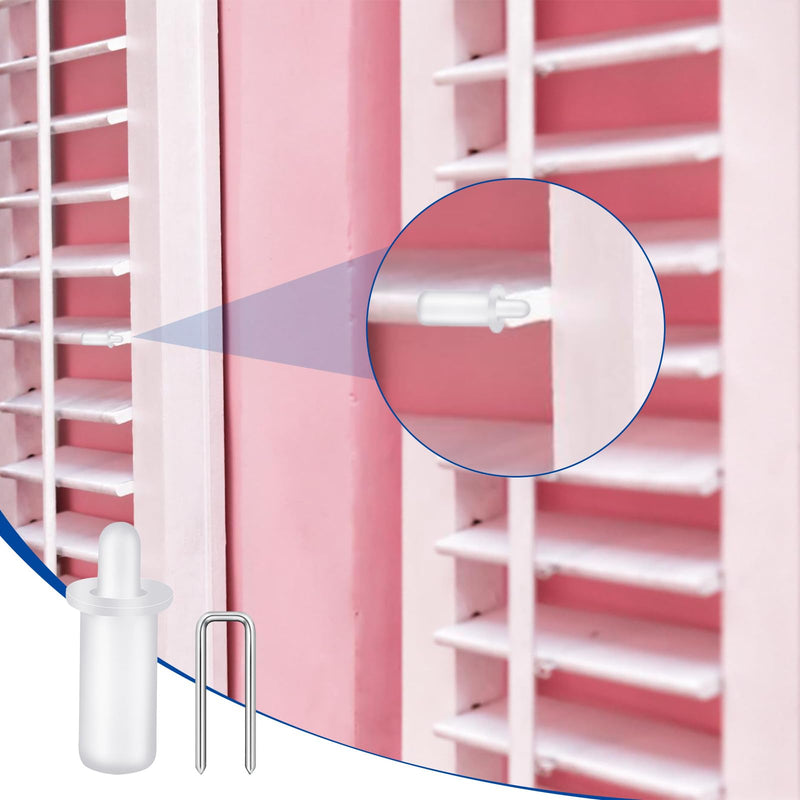 40 Pieces Plantation Shutter Repair Tool Set 20 Pcs Louvers Staples and 20Pcs Spring Loaded Shutter Pins Replacement Shutter Repair Kit for Shutters