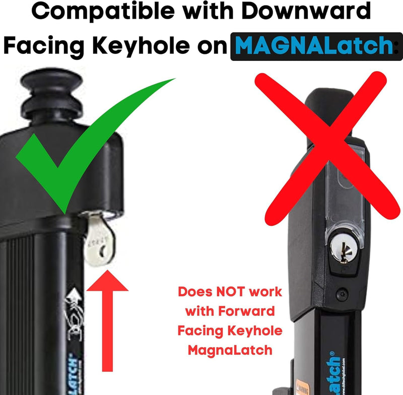 Key Replacement for Magna Latch Series 2 with Downward Facing Keyhole (Old Style) - Key 62462 for MagnaLatch & LokkLatch Pool Gate Models with Robby's Cloud Key Float Keychain (6 Pack) 6 Magna Latch Series 2 Key
