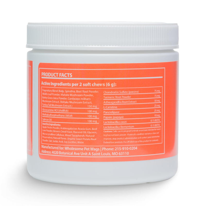 Canine Multi Soft Chews | Chewable Supplements for Dogs, Dog Supplement, Glucosamine, Chondroitin & Multivitamins | 60 Chews (180g, 6.35 oz.) - PawsPlanet Australia
