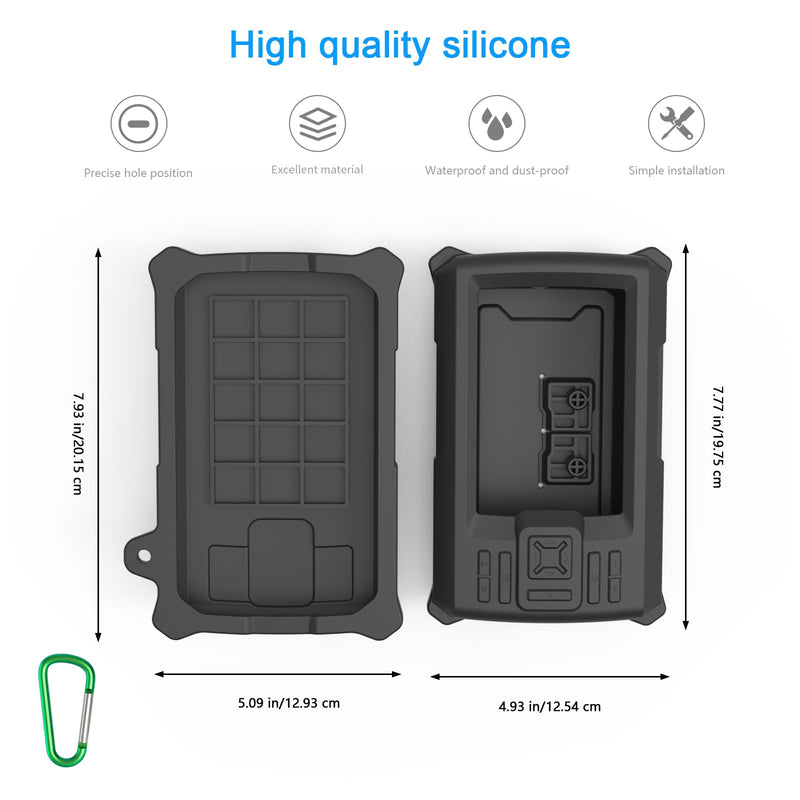 Fish Finder Protective Silicone Skin Cover Compatible with Garmin Striker Vivid 5cv Fishfinder and Garmin Striker 5cv, Black Silicone Cover with Installation Case, Marine Navigation Accessory