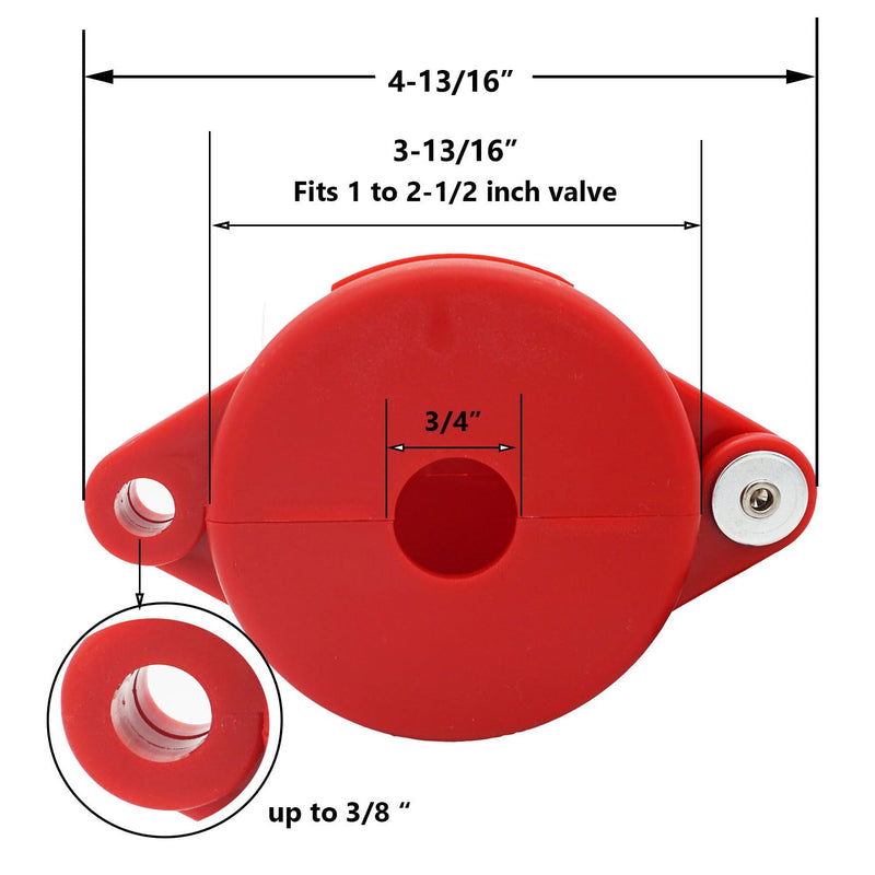 Gate Valve Lockout with Safety Padlock for Water Spigot Faucet Locks Outdoor Petroleum Gas 1 to 2-1/2 Inch Lock Out Device 1 Pack