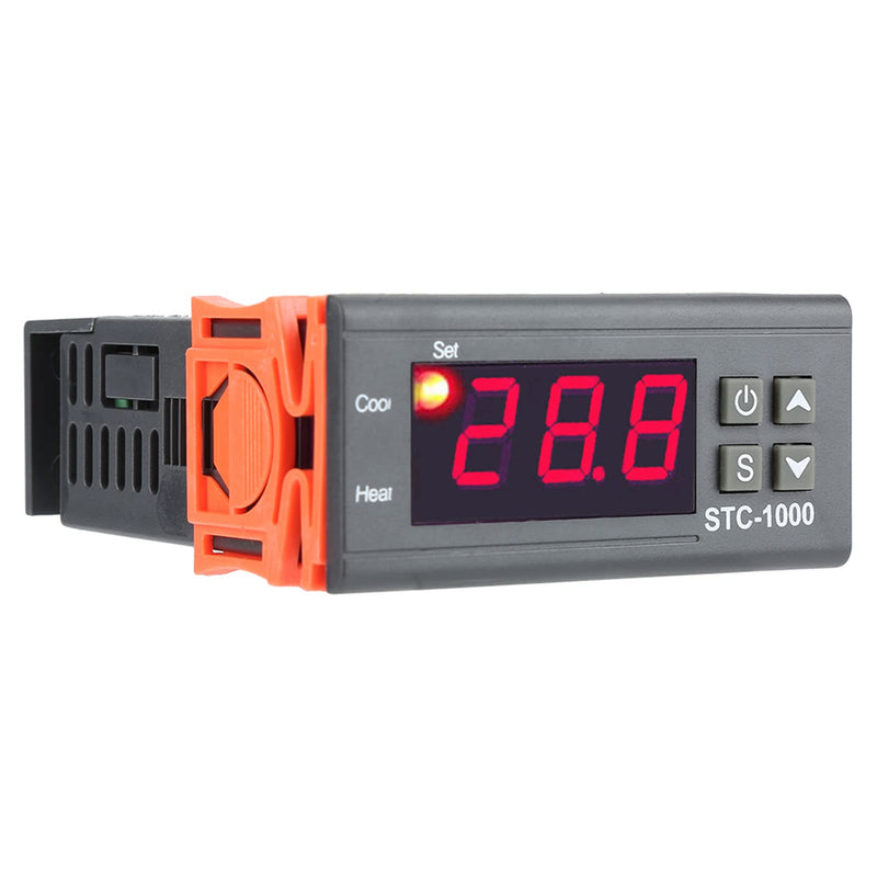 Digital Thermostat, Digital Temperature Controller with Sensor, STC-1000 Temp Sensor Electric Thermostat Control 110-220V for Incubator Brooder Refrigerator Fermenter Greenhouse Reptile
