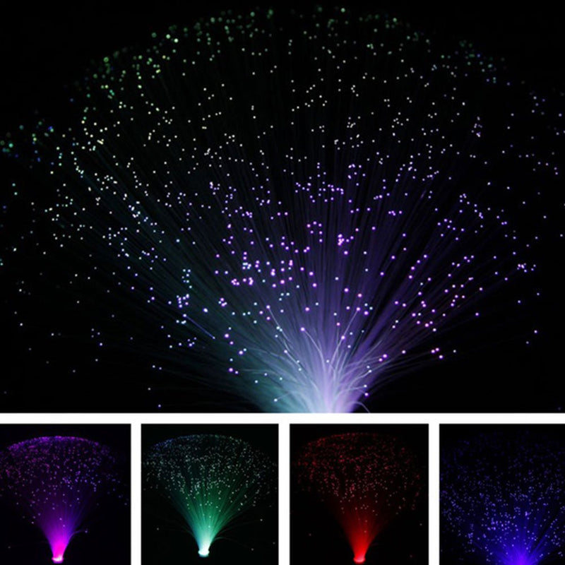 Tookie Fiber Optic Lamp, LED Colourful Changing Fiber Optic Fountain Night Light, Novelty Battery Operated Bedside Mood Lamp for Christmas New Year Home Decoration(Size:Without Box) without box