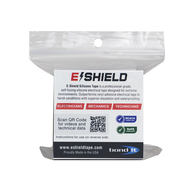 Bond It E-Shield Self-Fusing Silicone Tape, Adhesive-Free, Arc & Track Resistant Electrical Insulation Wrap, Waterproof, Heat Resistant Up to 500F, Non-Sticky, 1" x 10' x 12mil, Clear - NewNest Australia