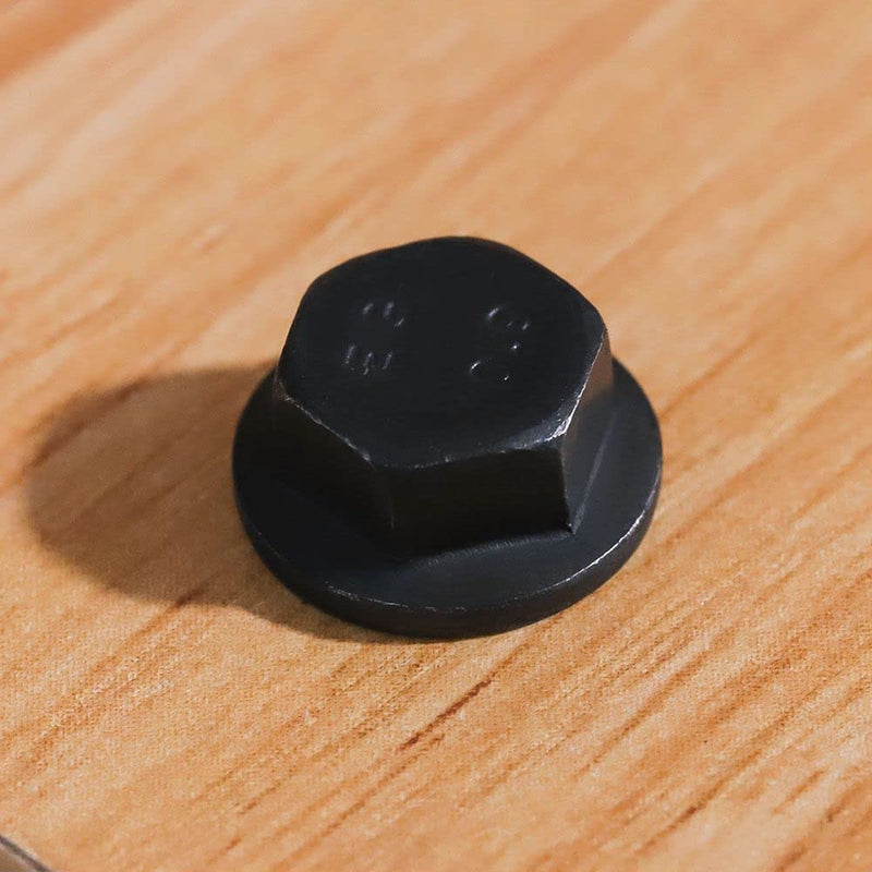 Glvaner M10-1.5 x 30mm (10 pcs) Alloy Steel Flanged Washer Head Hex Bolts, Extra-Large Washer Head, 10.9 Grade Black Oxide Finish GB5789 Full Thread