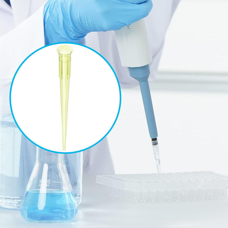 ONiLAB Pipette Tips 200 UL 1000 PCS Clear Yellow Laboratory Universal Plastic Liquid Pipettor Tips Polypropylene (PP) Autoclavable, 200uL(1000PCS) 200uL(1000PCS)