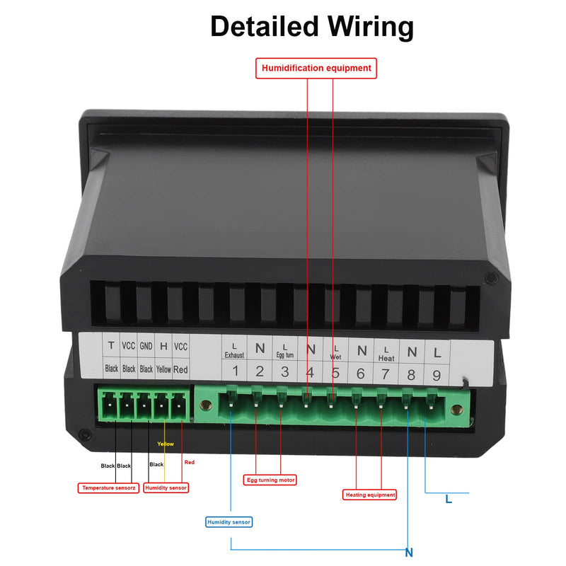 Digital Temperature Controller, 220V/110V Automatic Egg Incubator Thermostat Incubator Temp Humidity Controller