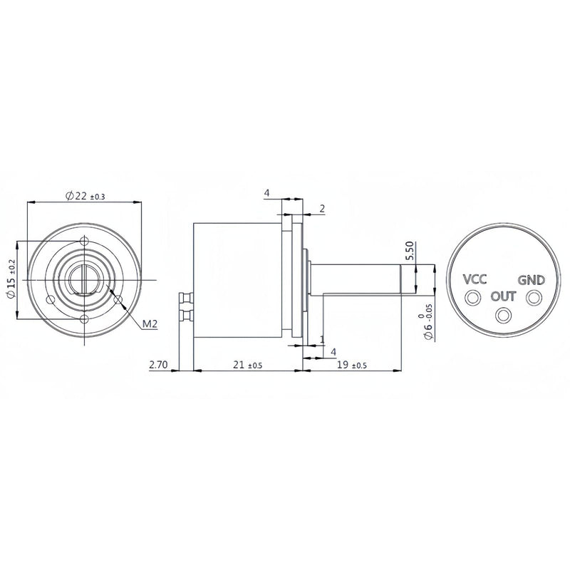 DEWIN Rotatable Hall Sensor, 0.088°0-360 Degrees Rotatable Hall Angle Sensor 0-5V Output Full Circle 12Bit DC 5V Supply Voltage DC 0-5V Output Voltage