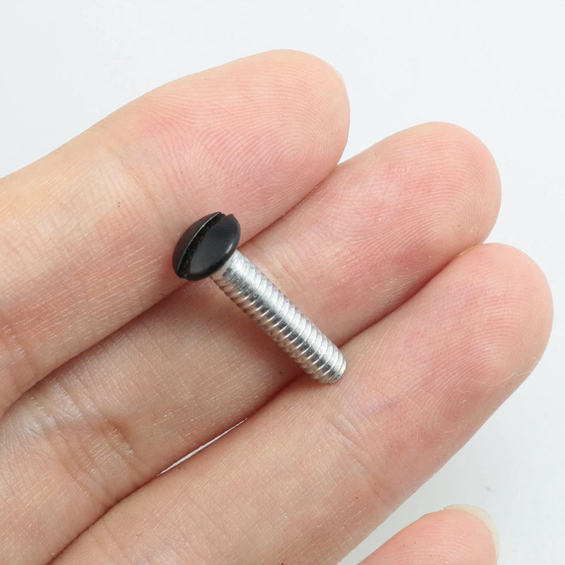 120pc Wall Plate Screws #6-32 Thread Black Screws for Wall Light Switch Panels 4 Lengths (30pc 3/8 Inch + 9/16 Inch + 3/4 Inch + 1 Inch)