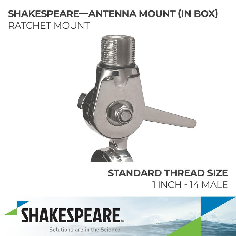 Shakespeare Ratchet Mount Shakespeare 4187-BX Ratchet Mount, Stainless Steel w/Handle,