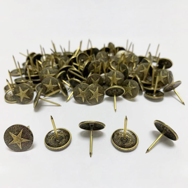 Upholstery Tacks, Furniture Upholstery Nails for Decorative, 150 PCS 5/8 inch Upholstery Decorative Tack for Furniture DIY Decorative, Home Decor, Dark Antique Brass