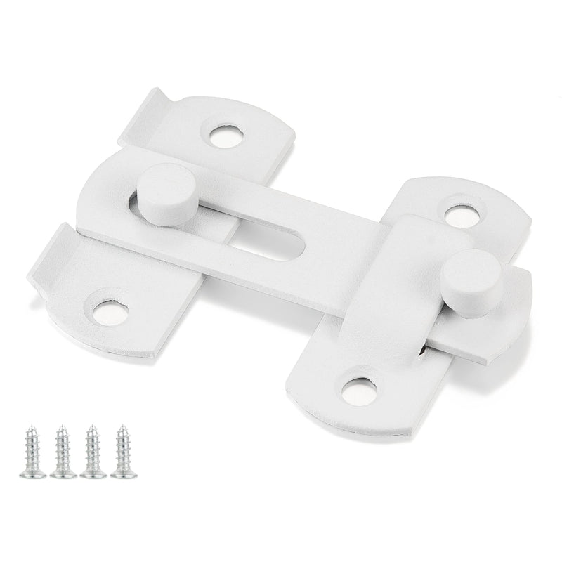 2 Packs Barn Door Latches，2.75” x 2.02” Matte White Stainless Steel barn gate flip Door Latch Bi-fold Door Lock,Sliding Door Lock Gate Latches Wine Cabinet Closet Door Latches，White Finish Small_Matte White_2 Pack