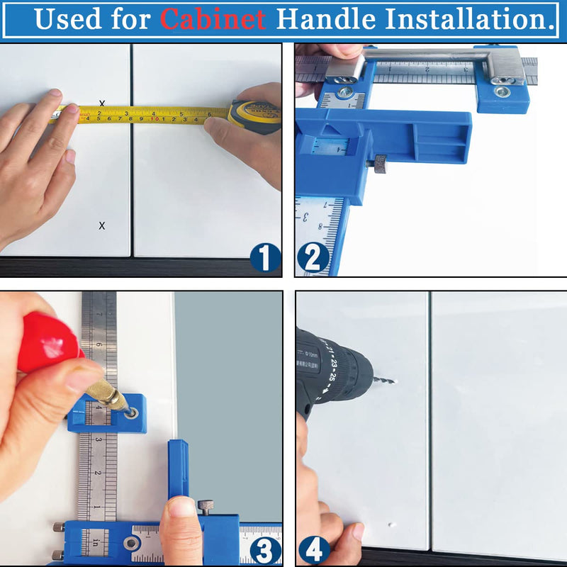 King&Charles Cabinet Hardware Jig, Cabinet Handle Jig with Automatic Center Punch, Cabinet Jig for Handles and Pulls on Drawers/Cabinets, Cabinet Hardware Template Tool Perfect Set. ABS - NewNest Australia