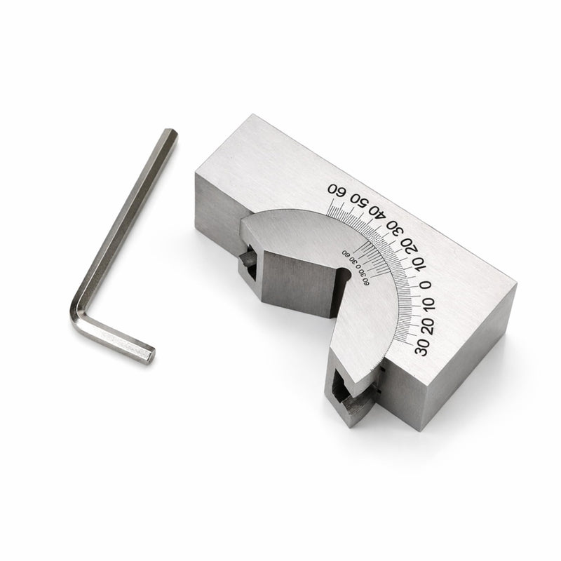 Adjustable Angle V Block Milling Gauge Set, Stainless Steel Micro High Precision Setup with Wrench, 0–60° AP25 for Lathe Machinist Tool, Magnetic Machining Clamp Finder