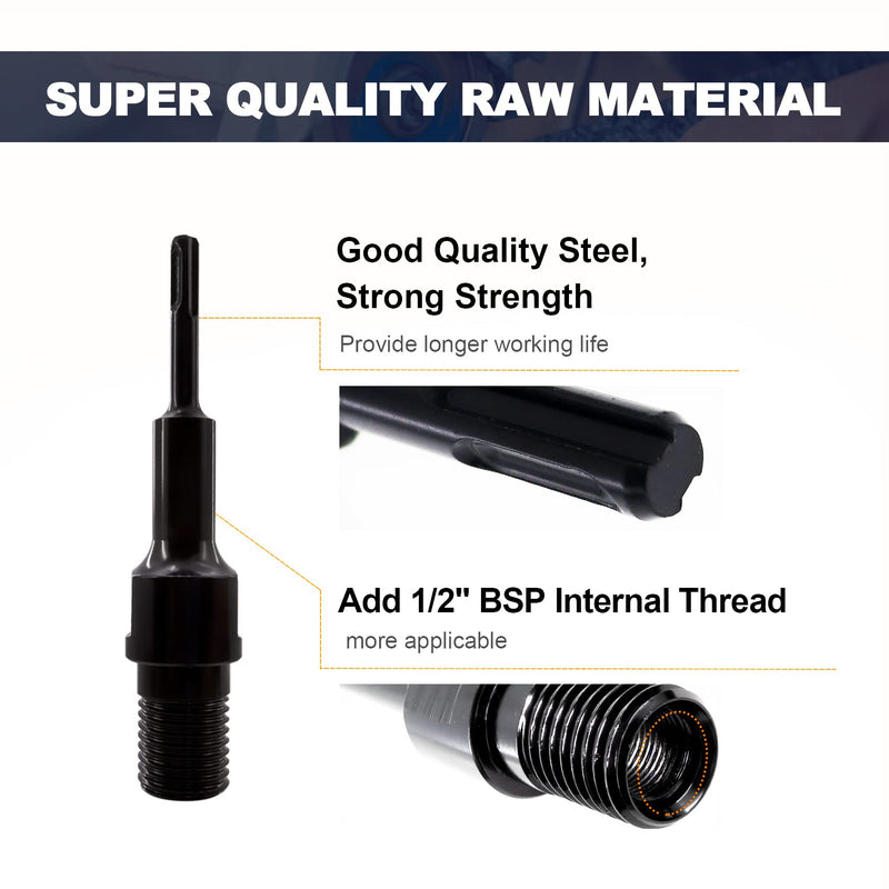 Core Drill Bit Adapter BRSCHNITT 1-1/4“UNC Thread Male to SDS Plus Shank Conversion 1-1/4UNC to SDS PLUS