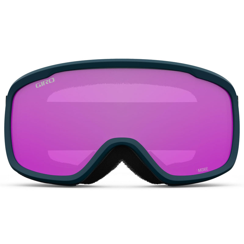 Giro Moxie Ski Goggles - Snowboard Goggles for Women & Youth - 2 Lenses Included - Anti-Fog - OTG (Over Glasses) One Size Harbor Blue Sequence - Amber Pink