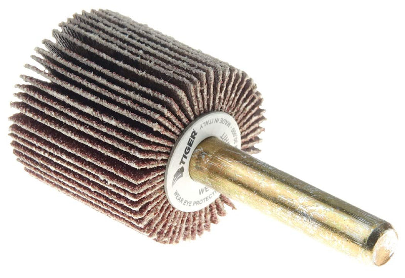 Weiler 52003 1" x 1" Tiger Coated Abrasive Flap Wheel, 1/4" Stem, 60AO (Pack of 10) 1" Dia / 1" Width 60 Grit
