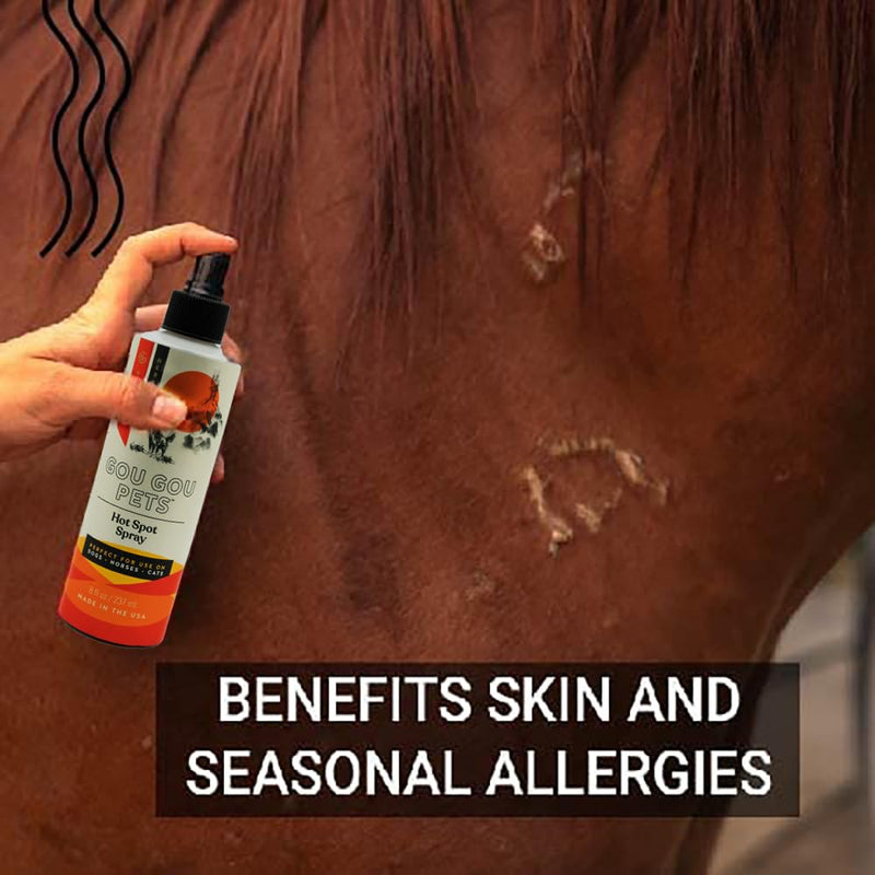 Hot Spot Spray Holistic Natural Derived Herbal for Dogs, Cats and Horses: Fast Acting to Soothe Hot Spots, Relieve Irritated Skin, Rash: Veterinarian Recommended: - Made in USA - 8 oz