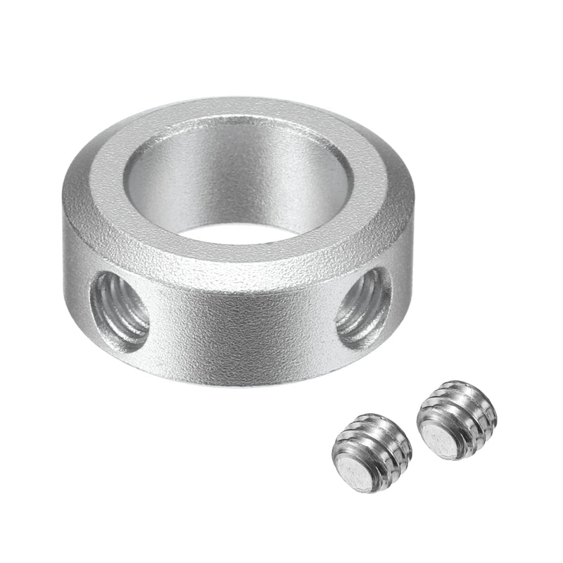 uxcell Set Screw Shaft Collar for 18mm Shaft, 2pcs Clamping Collars 32mm OD, 10mm Thickness, Aluminum Alloy Clamp-On Collar with M6 Set Screws and a Wrench