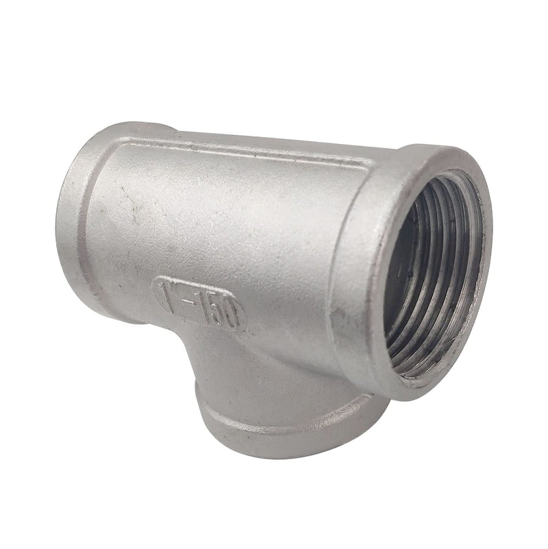 1" Stainless Steel Tee Female NPT Threaded T Shaped 3 Way Cast Pipe Fitting SS304 1 Inch