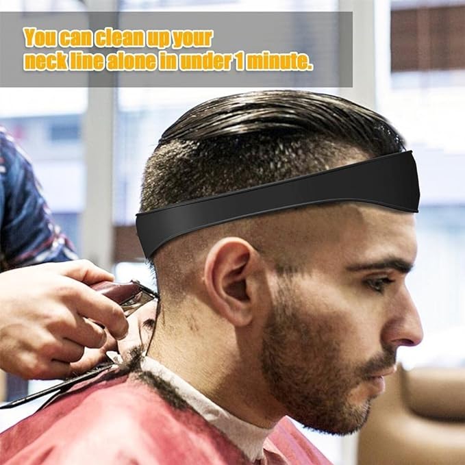 Neckline Shaving Template Curved Silicone Haircut Band DIY Home Haircut Ruler Styler Hairdressing Trim Tool Net - NewNest Australia