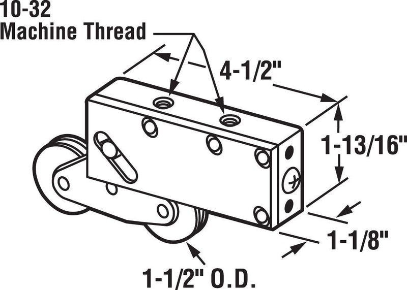 Prime-Line D 1884 1-1/2 In. Stainless Steel Sliding Door Tandem Roller Assembly (Single Pack) 1-1/2 in.