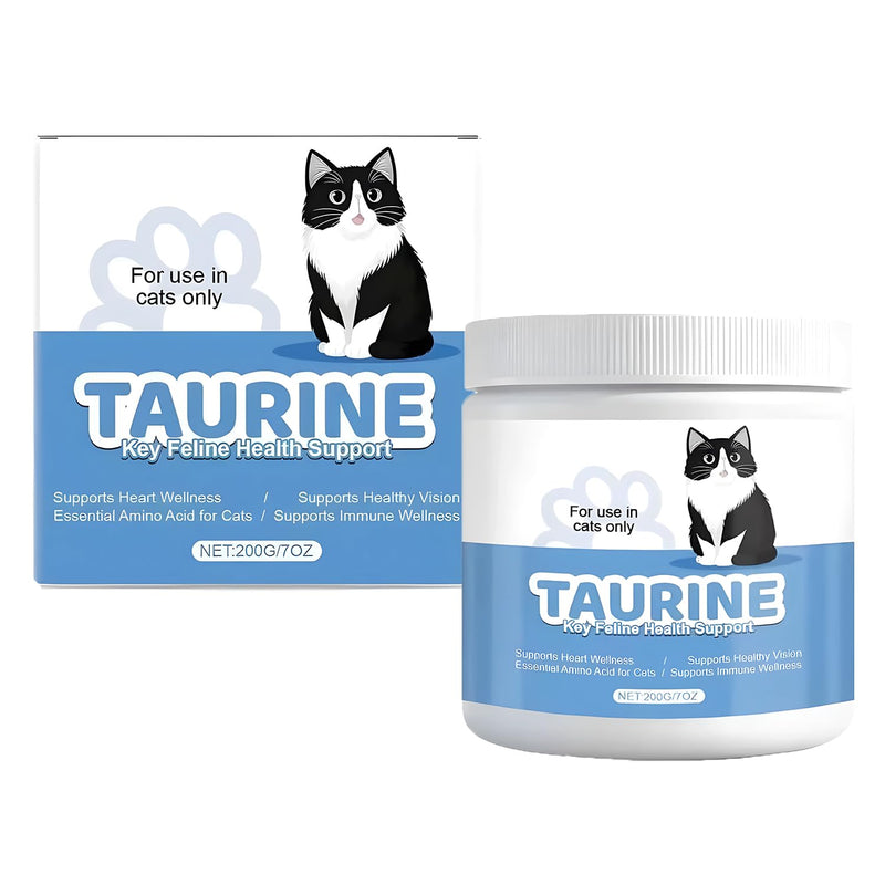 Taurine Supplement for Cats,Taurine Powder for Cats,Pure Taurine Supports for Heart, Vision & Daily Wellness,Easy to Mix in Food,200g