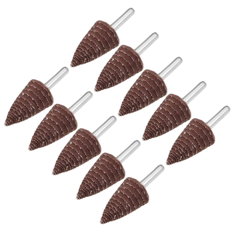 uxcell 25mm Cone Shape Abrasive Flap Wheel 1/4" Shank for Deburring Sanding Polishing 120 Grits 10 Pcs 120 Grit