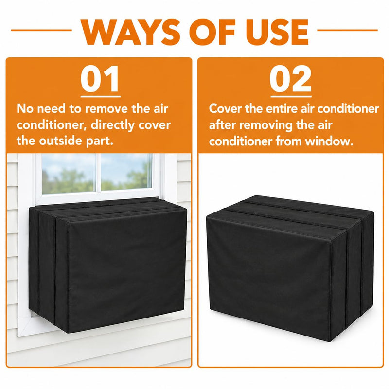 Window Air Conditioner Cover for Outside Unit, 27"W x 23"D x 18"H inches, Large, 420D
