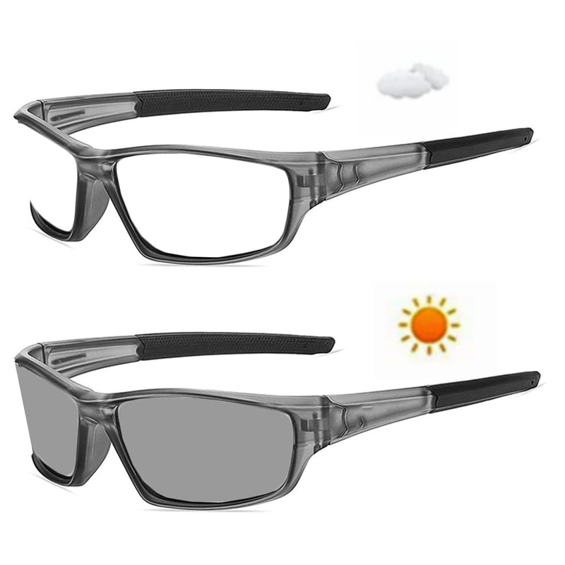 Bifocal Reading Glasses Men's Adjustable Vision Sun Photochromic Outdoor Sports Presbyopic Magnifying Sunglasses Gary 1.75 x