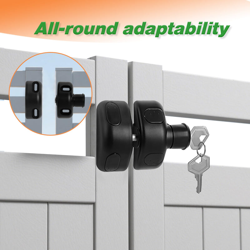 General Purpose Magnetic Gate Latch Side Pull,Lockable Design,Magnetic Gate Latch for Home（Black）