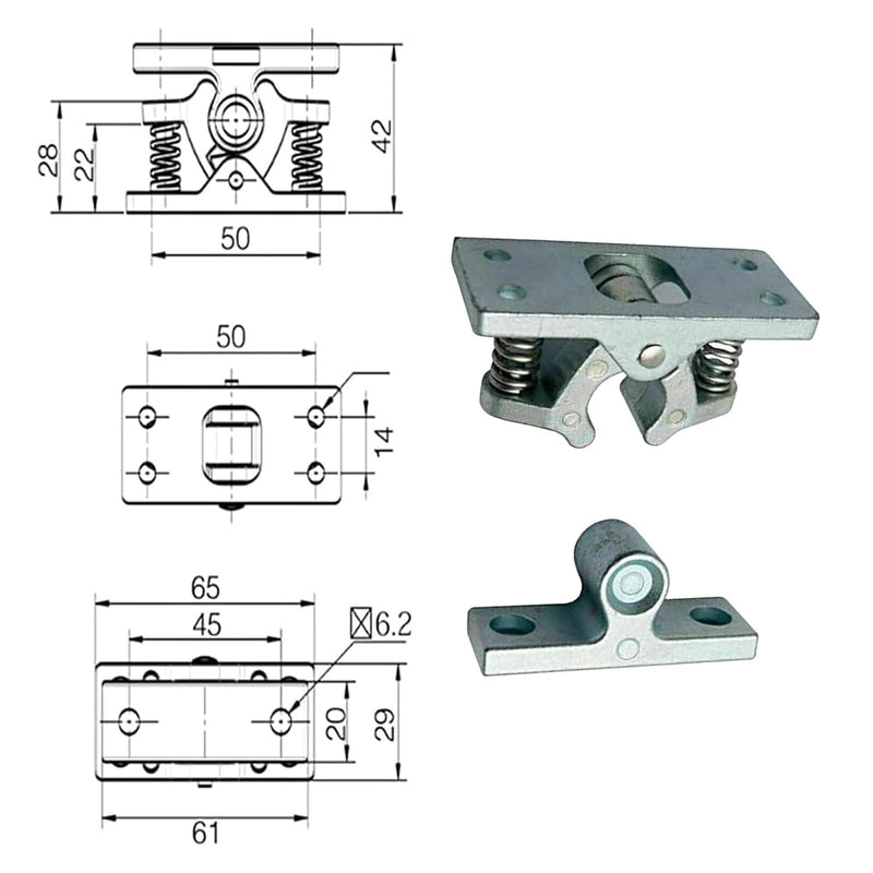2 Pcs RV Door Catch Trailer Door Latch, Spring Loaded Door Easy Lock Stop Double Roller Catch Double Roller Buckle Zinc Alloy for Garden Bedroom Living Room Boat Door Garage