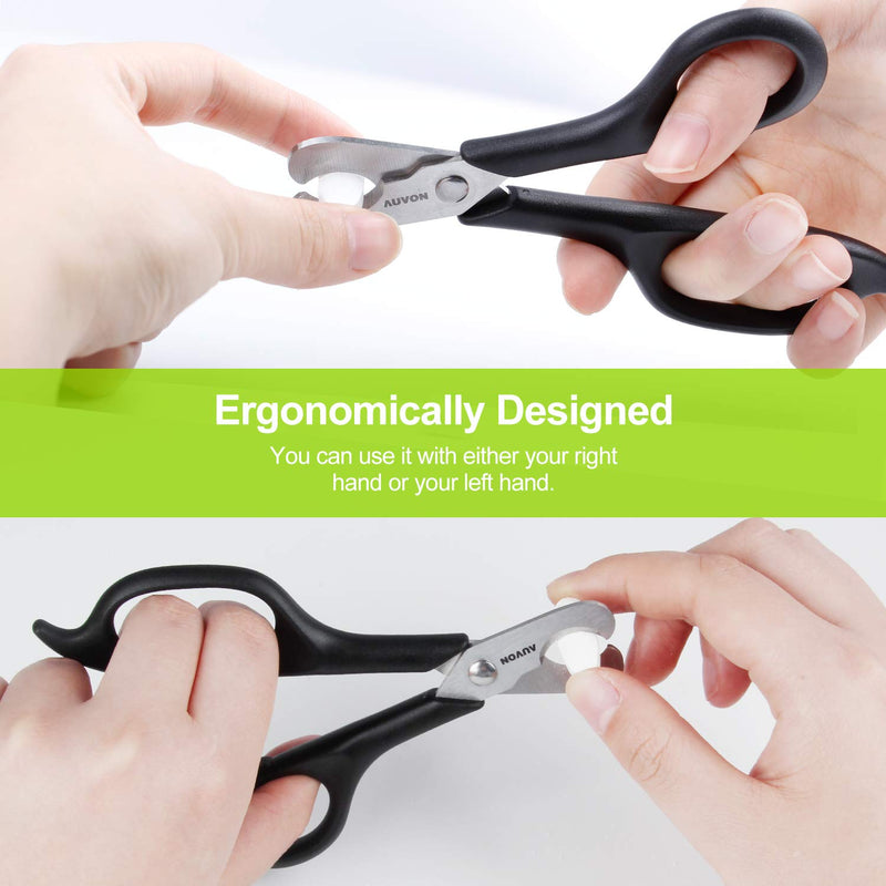 AUVON Scissors-Shaped Pill Cutter, Sharp Blade Pill Splitter for Easily Dividing Most 5-15mm Vitamins, Tablets and Medications in Half Black