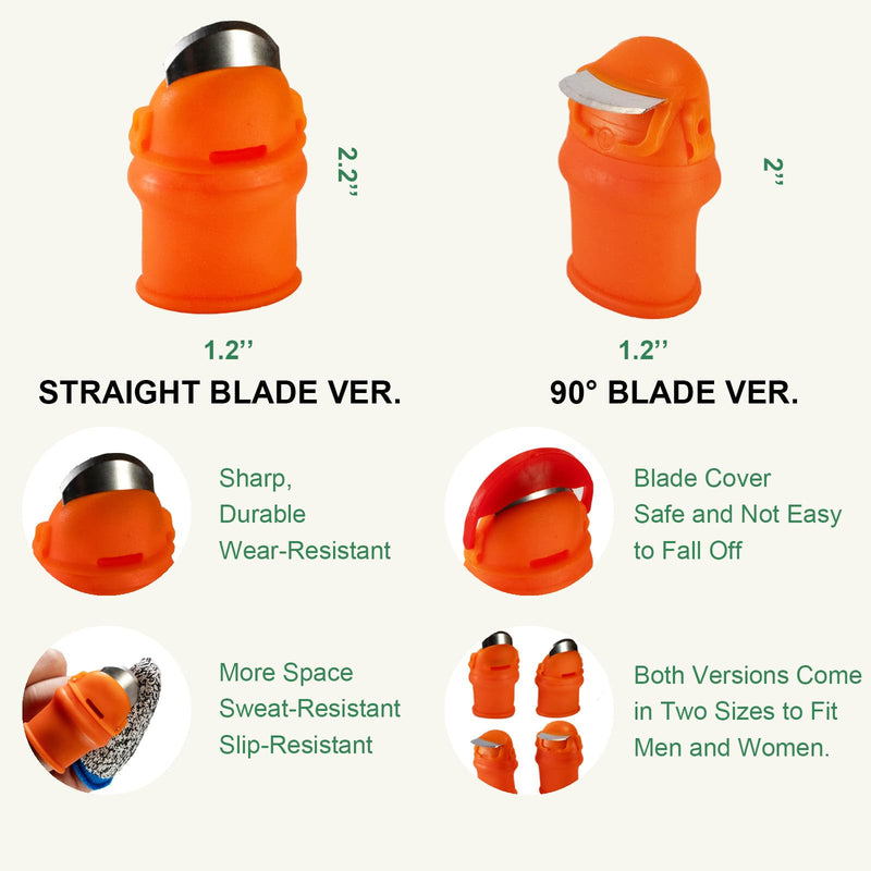 12 Pcs Gardening Thumb Knife Cutter Set, Finger Cutter with Anti-Cutting Finger Protector, Thumb Cutter Knife for Vegetable Garden, Harvesting and Deadheading, Present for Gardeners