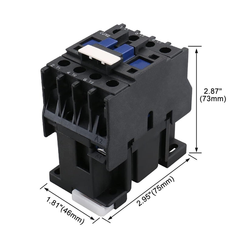 Baomain 3-Pole AC Contactor CJX2-1201 110VAC Coil, 3NO+1NC Auxiliary, 660V 3-Phase, DIN Rail Mount,for Motor Starters, Pumps, and Industrial Control Panels 1 AC 110V