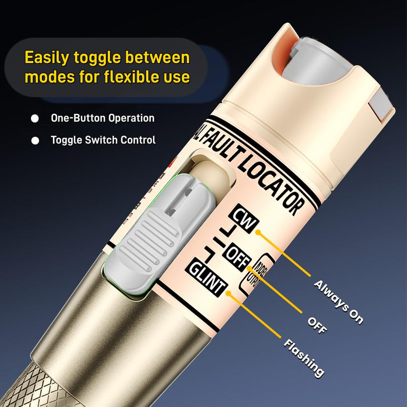 Visual Fault Locator,80-100KM Fiber Optic Tester Kit - Include Single Mode 9/125um FC Male to LC Female Adapter, VFL for Fiber Network Cable Test HT-80