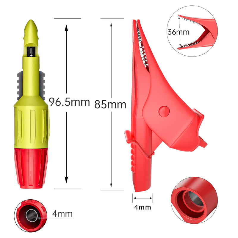 Goupchn Multimeter Test Leads Kit 6PCS with Alligator Crocodile Clips, Wire Piercing Probes 4mm Piercing Clip for Multimeter Voltmeter Thermometer Testing P1300H