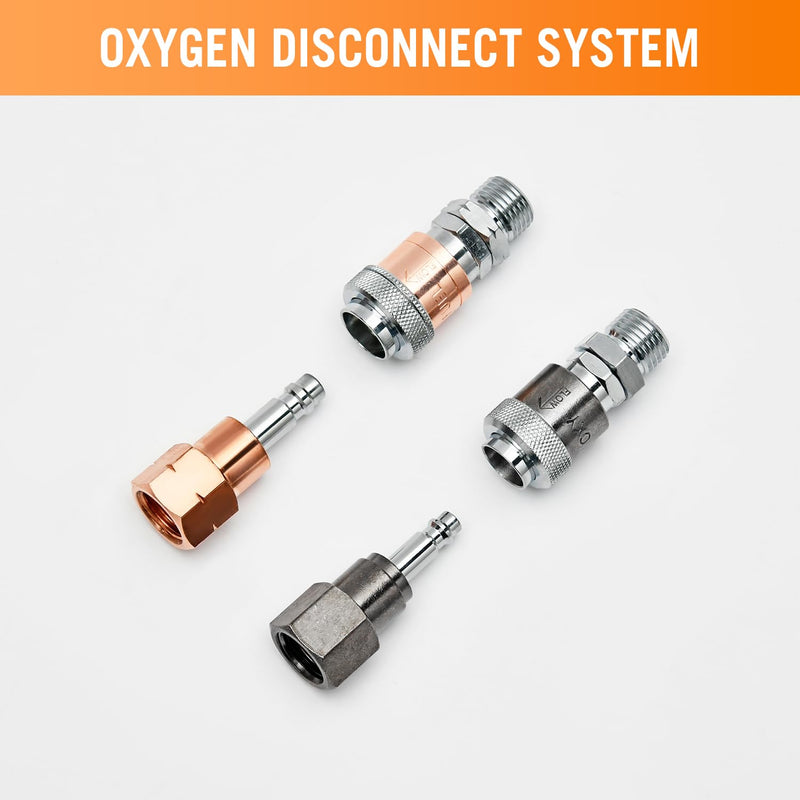 CAMPFIRE QDB10 Oxy Acetylene Quick Connect Fittings QDB10 9/16"-18 B Hose to Torch Connector Set, High Pressure Brass Coupler with Integrated Check Valve, Leak-Proof Upgraded Design for Oxy Fuel