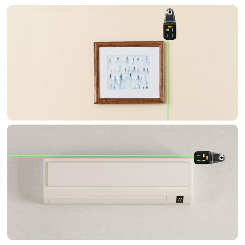 4-in-1 Wall Laser Leveler with Line Laser, Wall Mount Bracket, Rechargeable Electric Dust Collection Construction Removal Bubble Levels, 4M Green Laser Distance for Home Renovations & Woodworking
