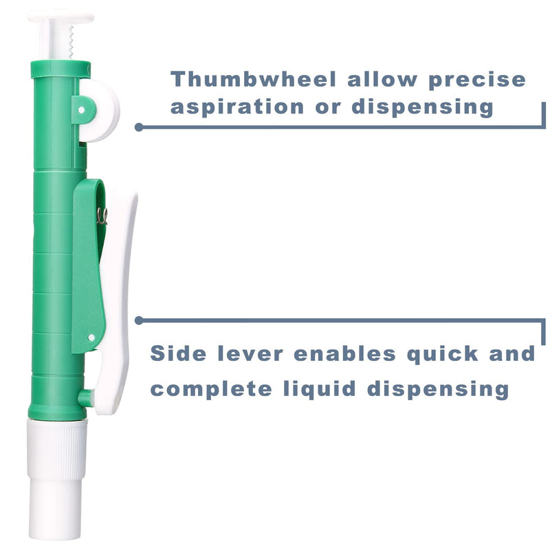 ONiLAB Pipette Pumps,Scientific Pipette Pump 10ml, Green, for Disposable Plastic and Glass Pipettes…