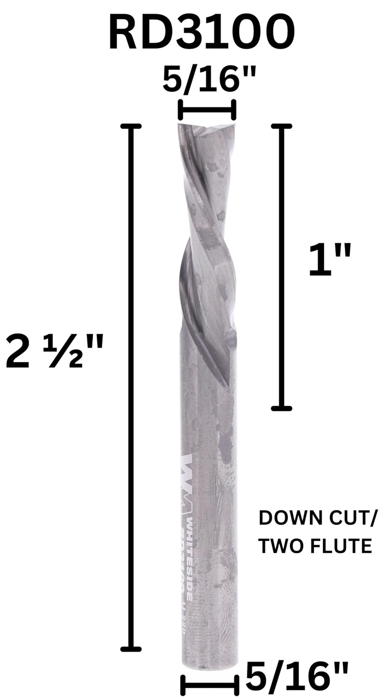Standard Spiral Bit 5/16SH 5/16CD 1 CL 2-1/2OAL 2 FL