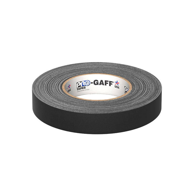 1" Width ProTapes Pro Gaff Premium Matte Cloth Gaffer's Tape With Rubber Adhesive, 11 mils Thick, 55 yds Length, Black (Pack of 1)