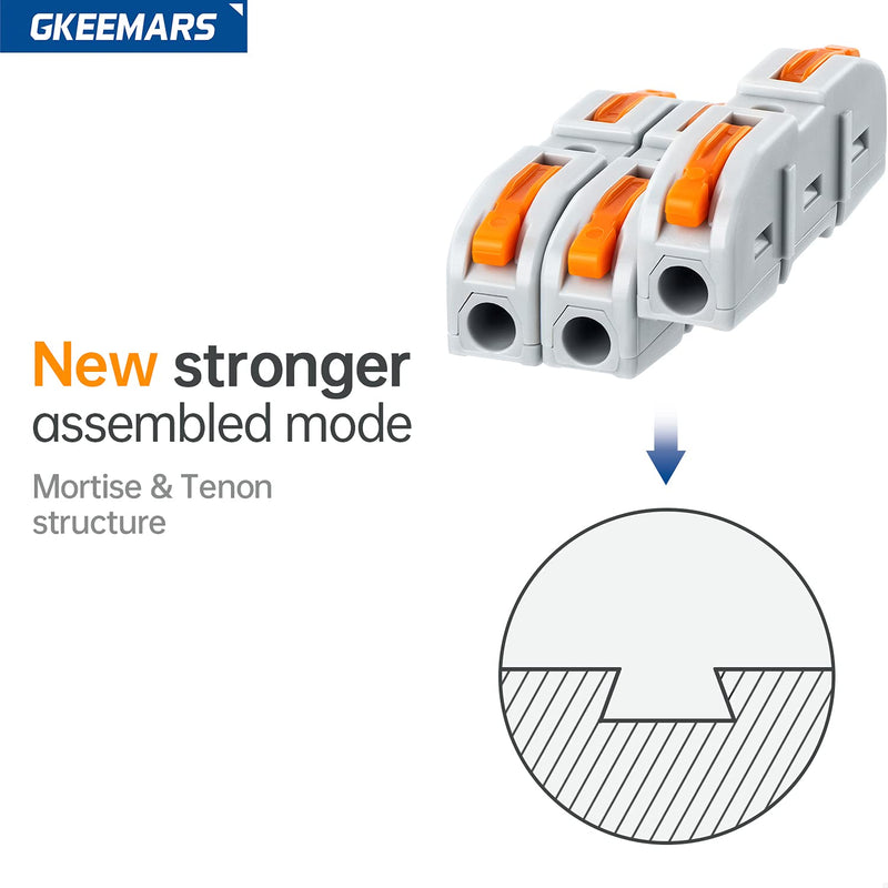 GKEEMARS 50 Pcs Wire Connector, 1 Conductor Compact Splicing Wire Connectors for Circuit Inline 24-12 AWG (Orange)