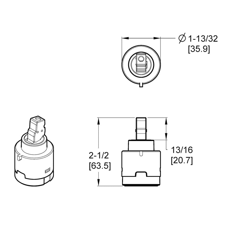 Pfister 9740350 Genesis 26 Series Cartridge Sub Assembly Compact No Finish